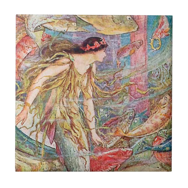 Queen of the Fishes - Orange Fairy Book Tile (Front)