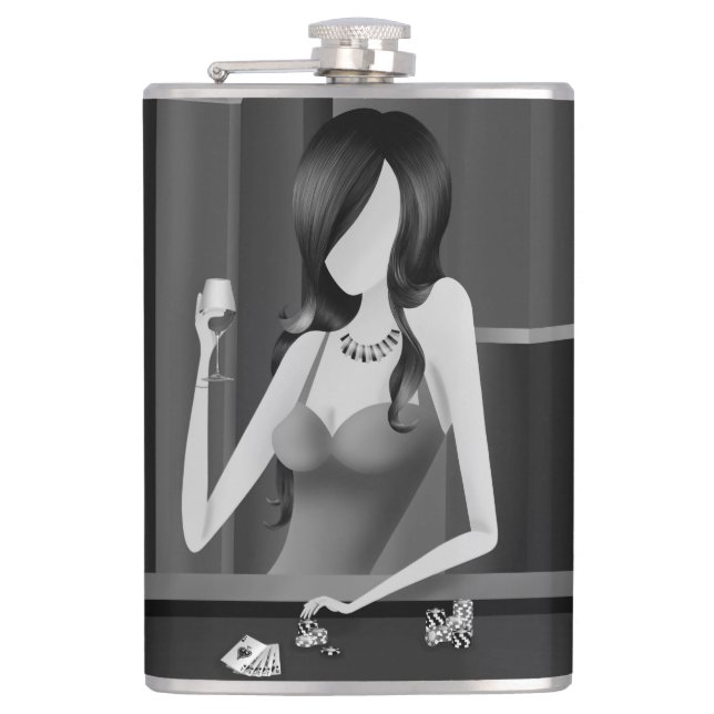Queen of the game - las Vegas Casino  Flask (Front)