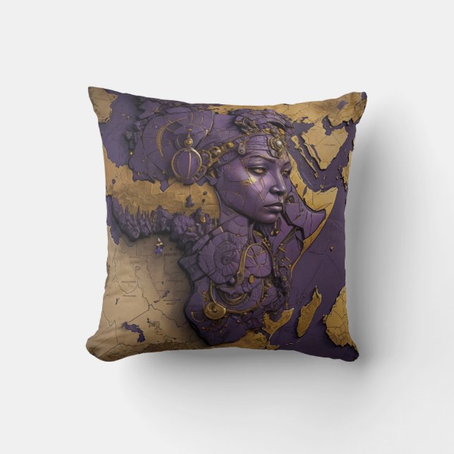 Queen of the Golden Diaspora  Throw Pillow (Front)