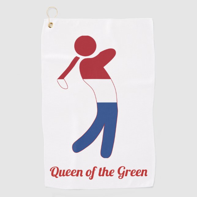 Queen of the Green | Dutch Flag Golf Player Towel (Front)
