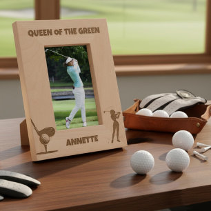 Queen Of The Green Female Golfer Engraved Frames
