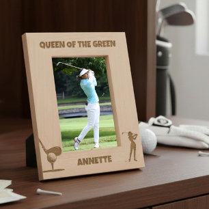 Queen Of The Green Female Golfer Engraved Frames