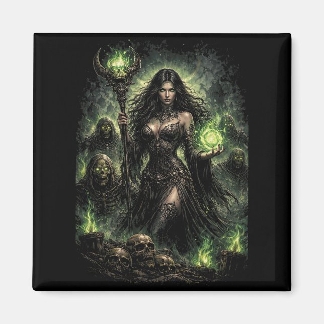 Queen of the Green Flame Magnet (Front)