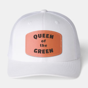 Queen of the Green Funny Golf Leather Patch Hat