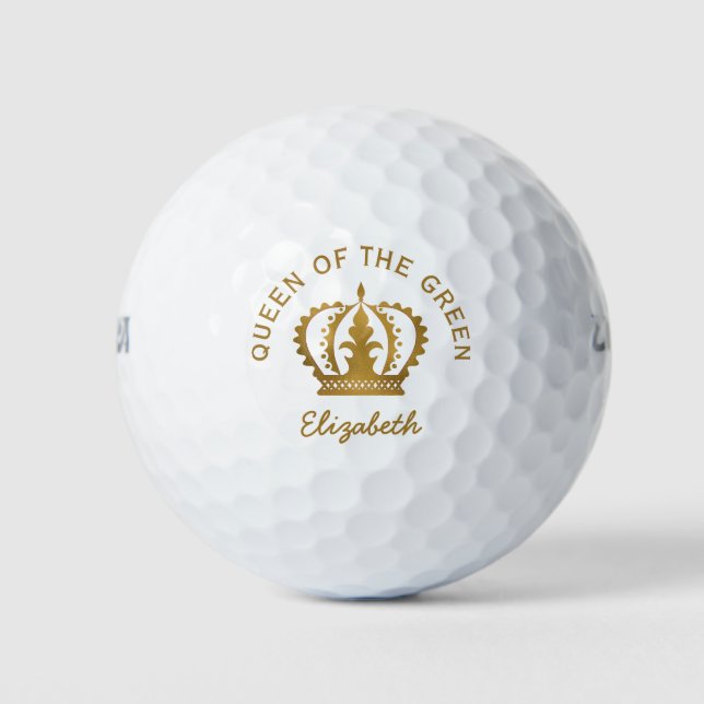Queen of the Green Gold Crown Golf Balls (Front)