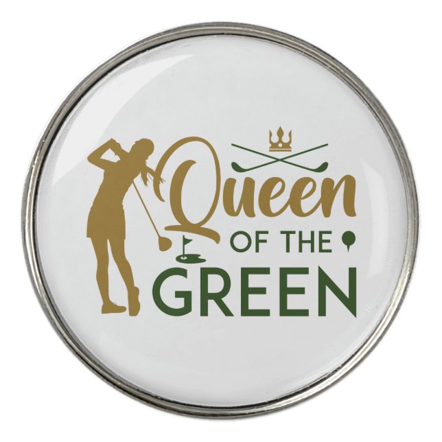 Queen Of The Green Golf Ball Marker (Front)