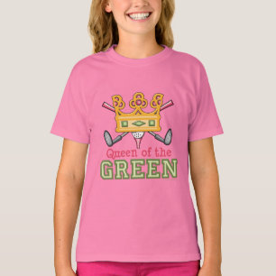 Queen of the Green Golf Girl Ringer Tee Shirt