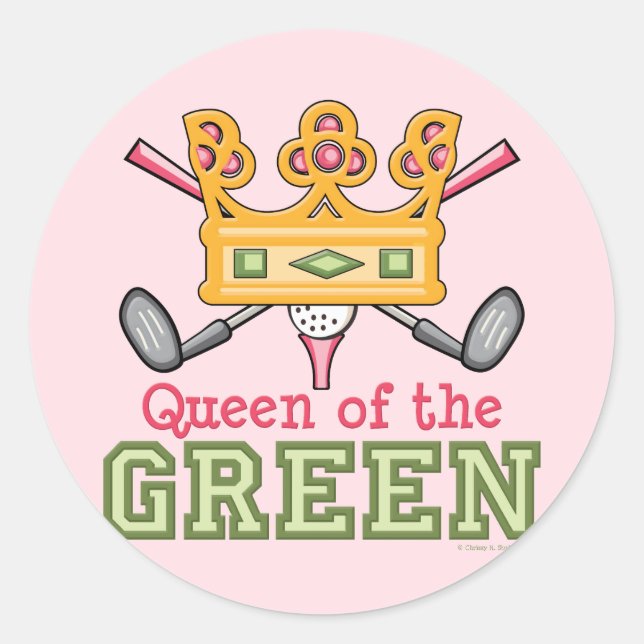 Queen of the Green Golf Sticker (Front)