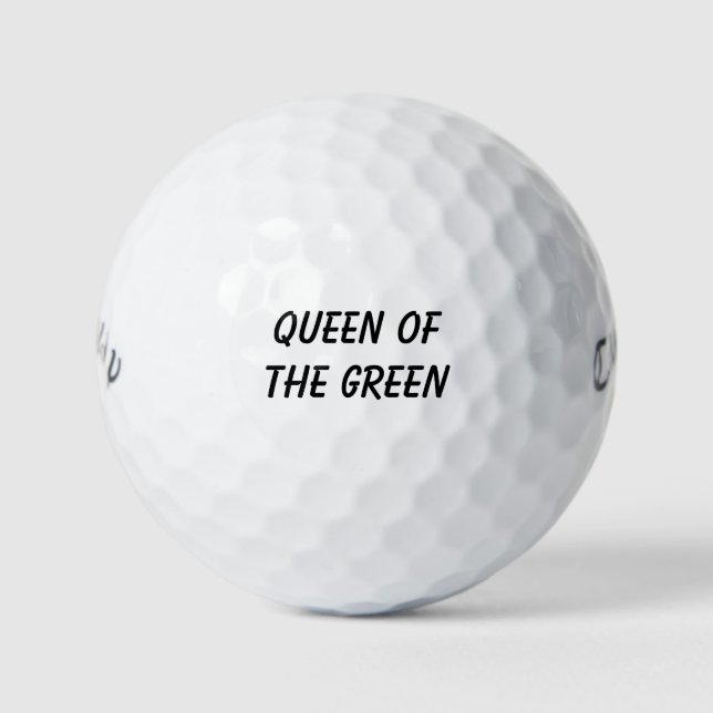 'Queen of the Green' Golf Tournament Favor Balls (Front)