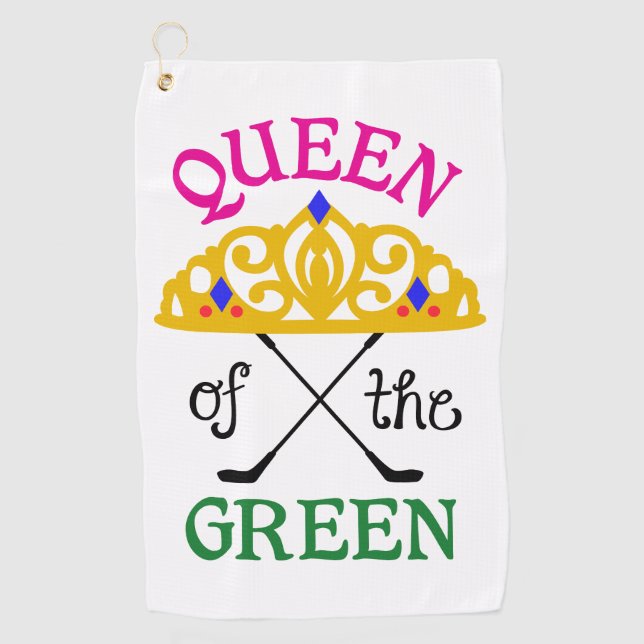 Queen of the Green Golf Towel (Front)
