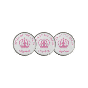 Queen of the Green Pink Crown Golf Ball Marker