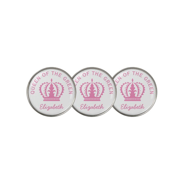 Queen of the Green Pink Crown Golf Ball Marker (3 Up)