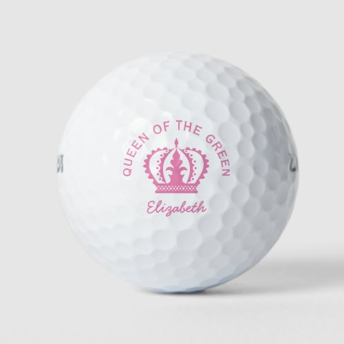 Queen of the Green Pink Crown Golf Balls