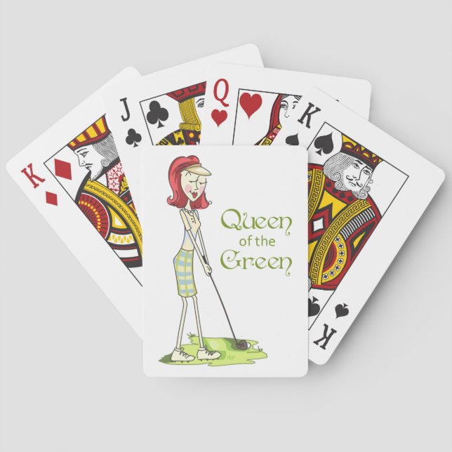 Queen of the Green Poker Cards (Back)
