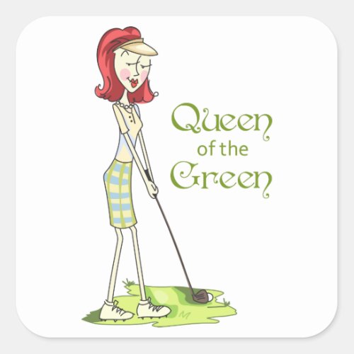 Queen of the Green Square Sticker