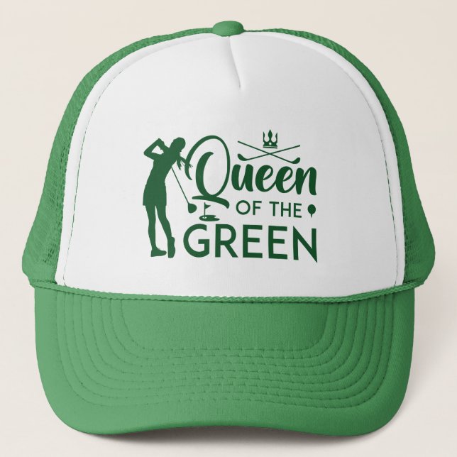 Queen Of The Green Trucker Hat (Front)