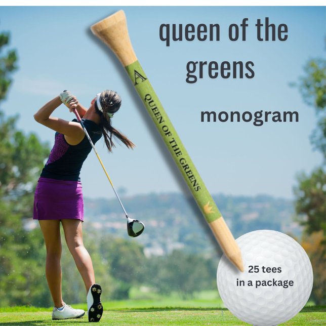 QUEEN OF THE GREENS CUSTOM MONOGRAM GOLF TEES (Creator Uploaded)
