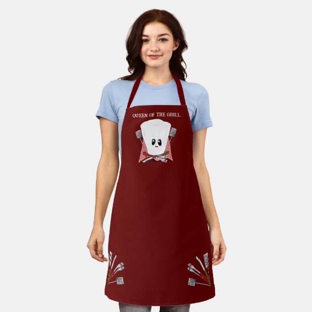 Queen of the Grill BBQ Apron (Worn)