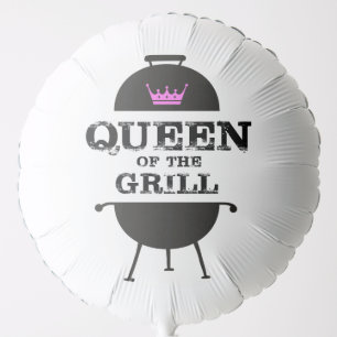 Queen Of The Grill, Black Pink Crown Balloon