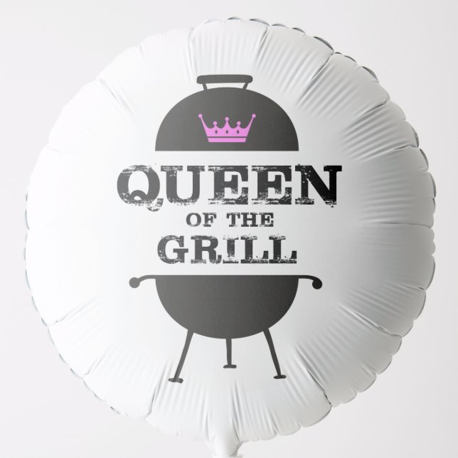 Queen Of The Grill, Black Pink Crown Balloon (Front)
