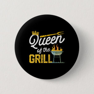 Queen Of The Grill Funny Smoked Meat Bbq Smoker Gr Button