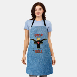 Queen of the Grill - Longhorn Cow Apron