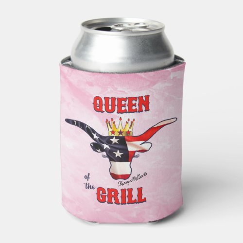 Queen of the Grill _ Longhorn Cow Can Cooler
