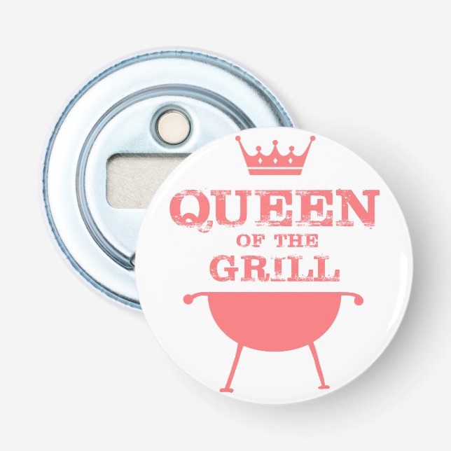 Queen Of The Grill, Pink Bottle Opener (Front)