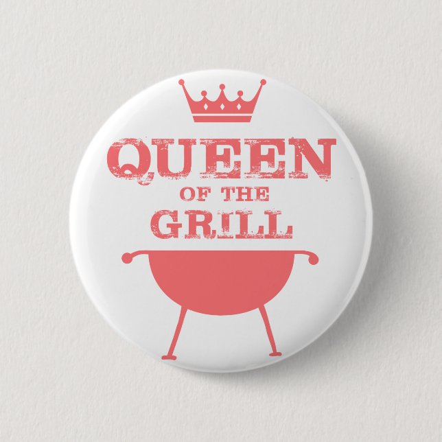 Queen Of The Grill, Pink Button (Front)