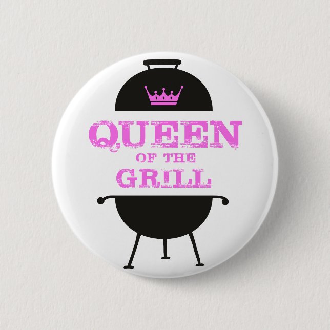 Queen Of The Grill, Pink Crown Pink Button (Front)