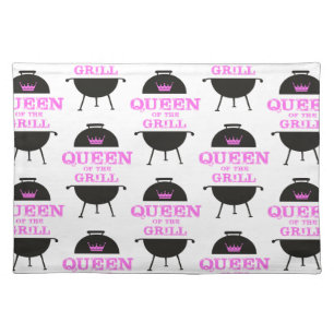 Queen Of The Grill, Pink Crown Pink Cloth Placemat