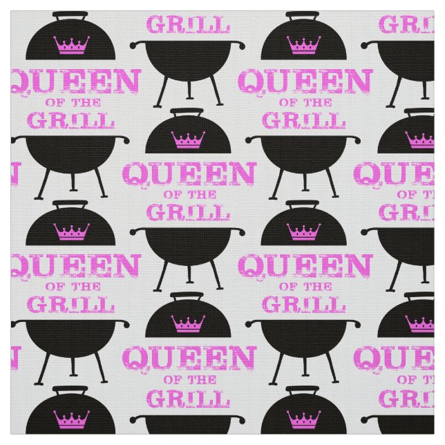 Queen Of The Grill, Pink Crown Pink Fabric (Swatch)