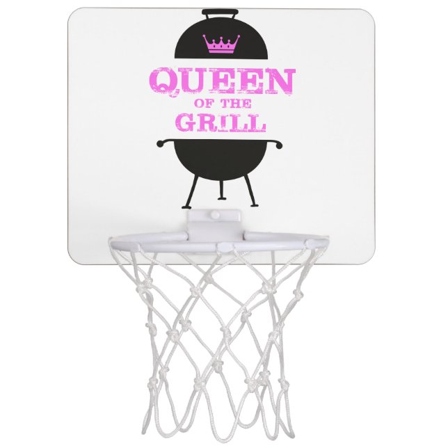 Queen Of The Grill, Pink Crown Pink Mini Basketball Hoop (Front)