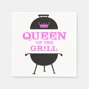 Queen Of The Grill, Pink Crown Pink Napkins