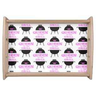 Queen Of The Grill, Pink Crown Pink Serving Tray