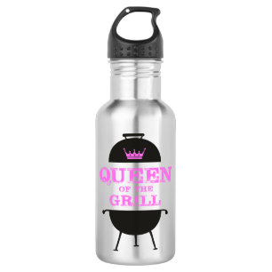 Queen Of The Grill, Pink Crown Pink Stainless Steel Water Bottle