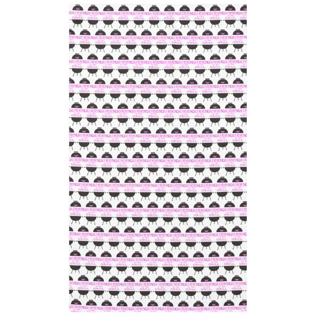 Queen Of The Grill, Pink Crown Pink Tablecloth (Front)