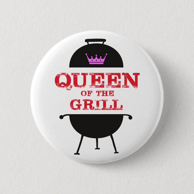 Queen Of The Grill, Pink Crown Red Button (Front)