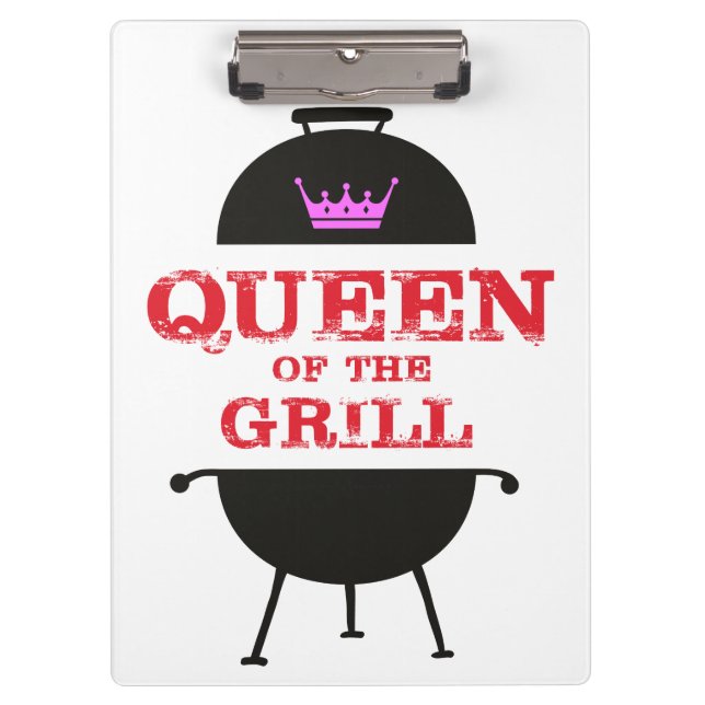 Queen Of The Grill, Pink Crown Red Clipboard (Front)