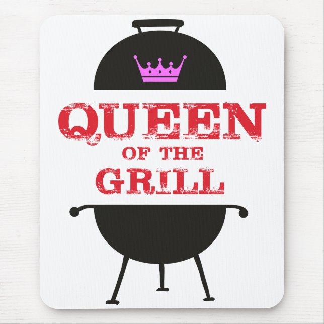 Queen Of The Grill, Pink Crown Red Mouse Pad (Front)