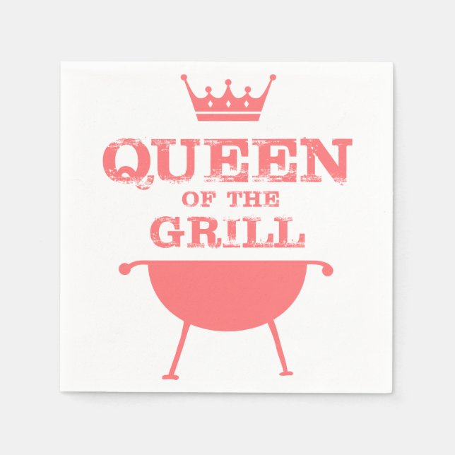 Queen Of The Grill, Pink Napkins (Front)