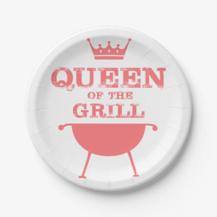 Queen Of The Grill, Pink Paper Plates