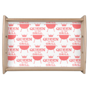 Queen Of The Grill, Pink Serving Tray