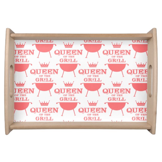 Queen Of The Grill, Pink Serving Tray (Front)