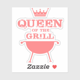 Queen Of The Grill, Pink Sticker