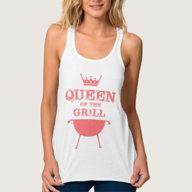 Queen Of The Grill, Pink Tank Top (Front)