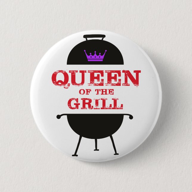 Queen Of The Grill, Purple Crown Red Button (Front)