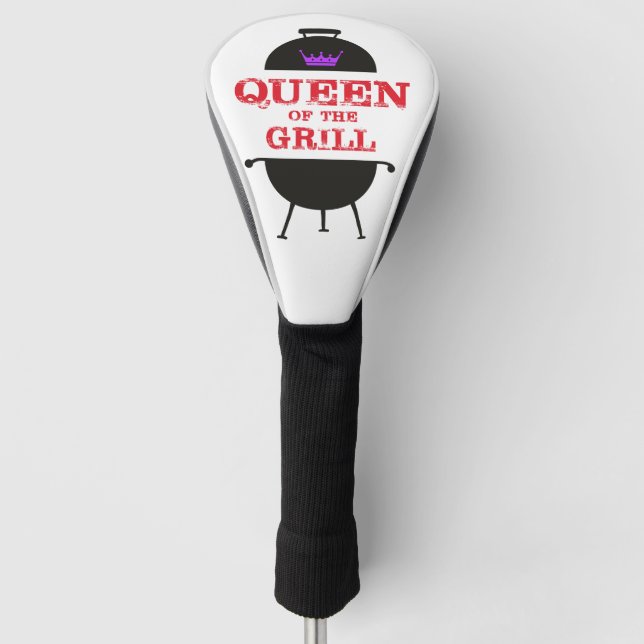 Queen Of The Grill, Purple Crown Red Golf Head Cover (Front)