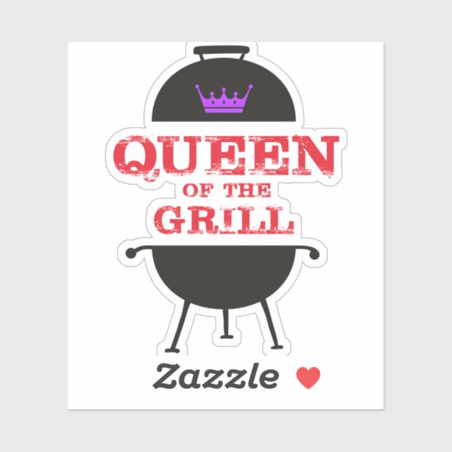 Queen Of The Grill, Purple Crown Red Sticker (Sheet)