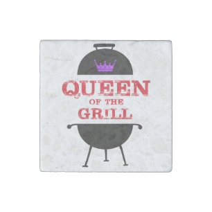 Queen Of The Grill, Purple Crown Red Stone Magnet